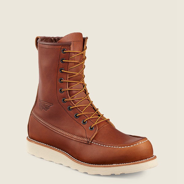 Mens Red Wing Traction Tred - 8-inch Soft Toe - Work Boots Brown - CHF368907